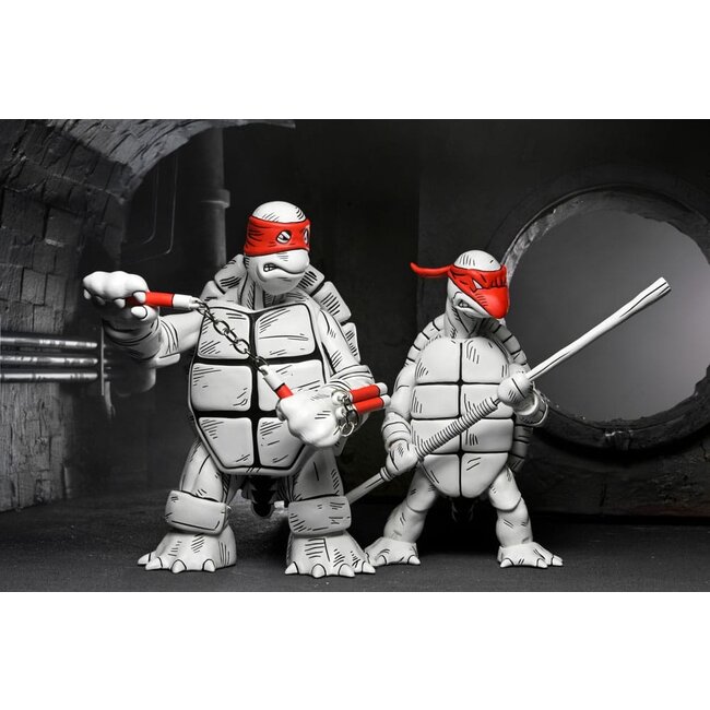 Teenage Mutant Ninja Turtles (Mirage Comics) Action Figures 2-Pack Black and White First Turtles 18 cm