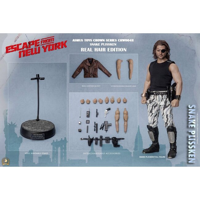 Escape from New York Crown Series Action Figure 1/6 Snake Plissken (Real Hair Version) 30 cm