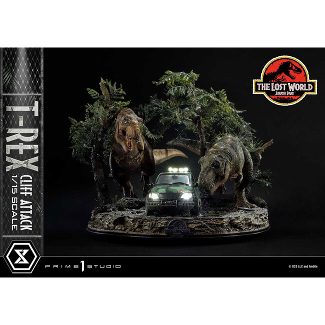 Jurassic World: Vergessene Welt Statue 1/15 T-Rex Cliff Attack 53 cm