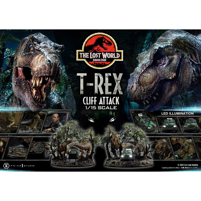 Jurassic World: The Lost World Statue 1/15 T-Rex Cliff Attack 53 cm