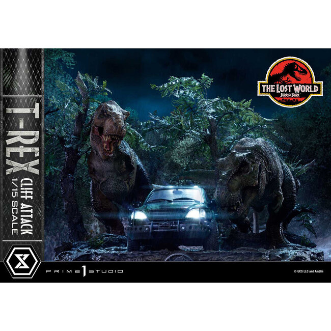 Jurassic World: The Lost World Statue 1/15 T-Rex Cliff Attack 53 cm
