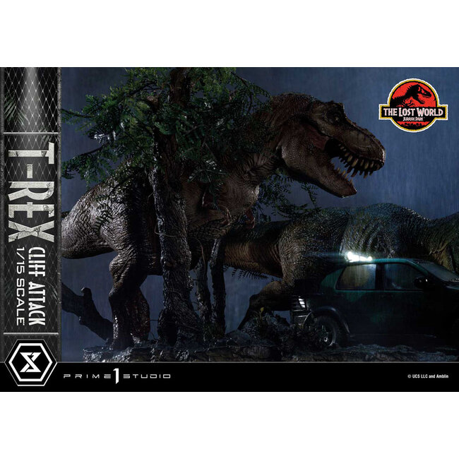Jurassic World: Vergessene Welt Statue 1/15 T-Rex Cliff Attack 53 cm