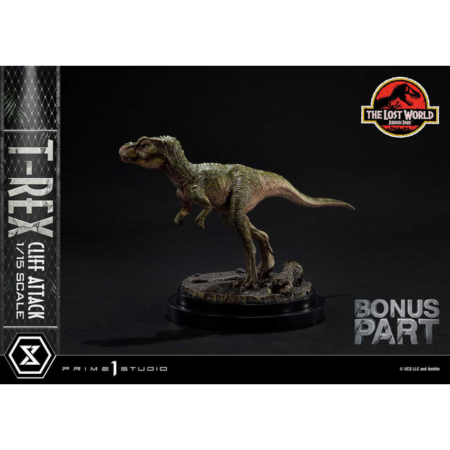 Jurassic World: Vergessene Welt Statue 1/15 T-Rex Cliff Attack Bonus Version 53 cm
