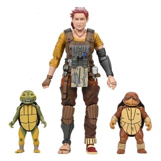 NECA  Teenage Mutant Ninja Turtles (Der letzte Ronin, Die verlorenen Jahre) Actionfigur Grammy April mit Baby Yi & Moja 18 cm