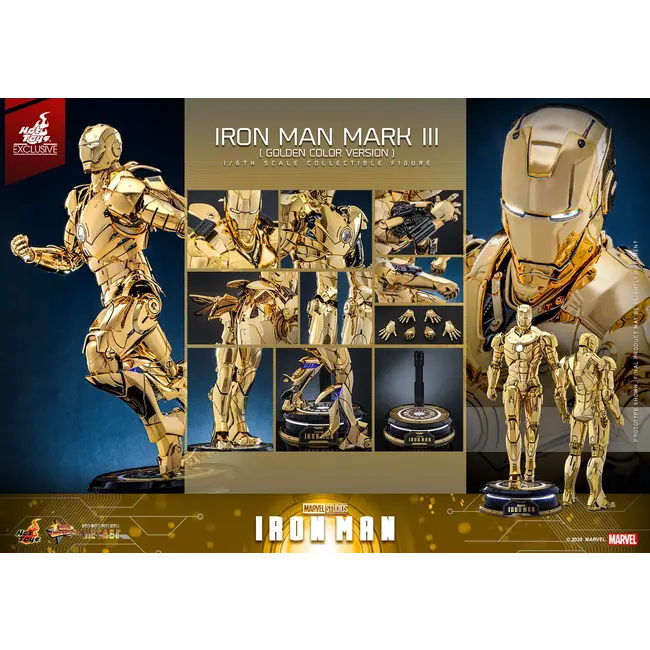 Iron Man Movie Masterpiece Diecast Actionfigur 1/6 Iron Man Mark III (Goldfarbene Version) Hot Toys Exklusiv