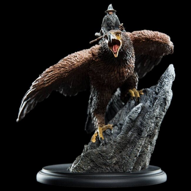 Herr der Ringe Statue Gandalf auf Gwaihir 15 cm