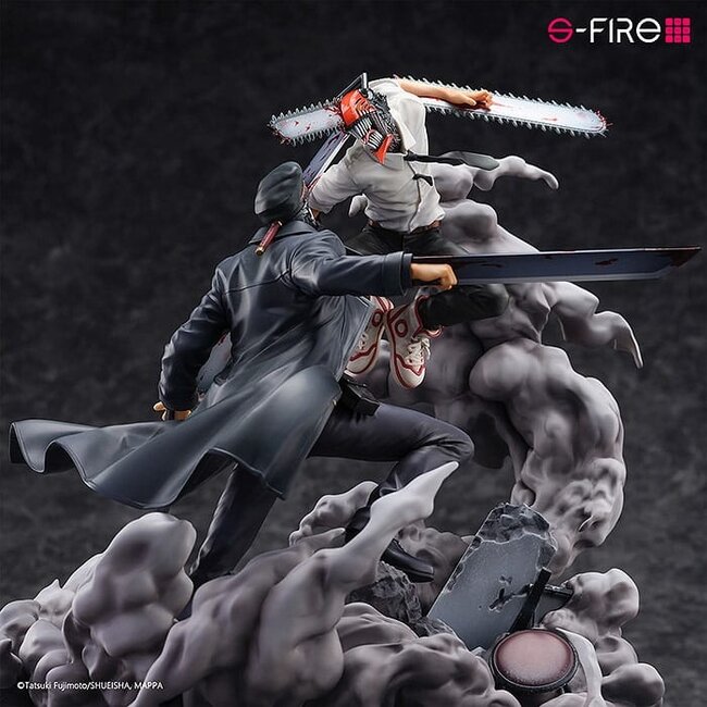 Chainsaw Man Statue Super Situation Figur Chainsaw Man vs. Samurai-Schwert 26 cm
