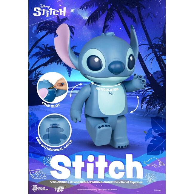 Lilo & Stitch Syaing Bang Vinyl Bank Stitch 30 cm