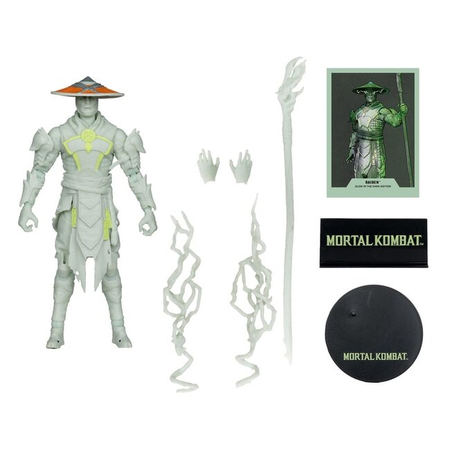 Mortal Kombat Actionfigur Glow in the Dark Edition Raiden (Gold Label) 18 cm