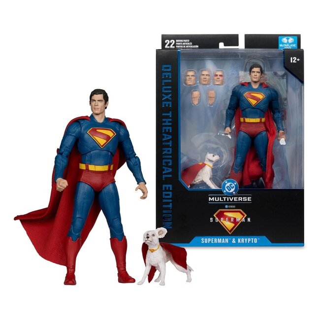 Superman (2025) DC Multiverse Deluxe Actionfigur Superman mit Krypto dem Superhund 18 cm
