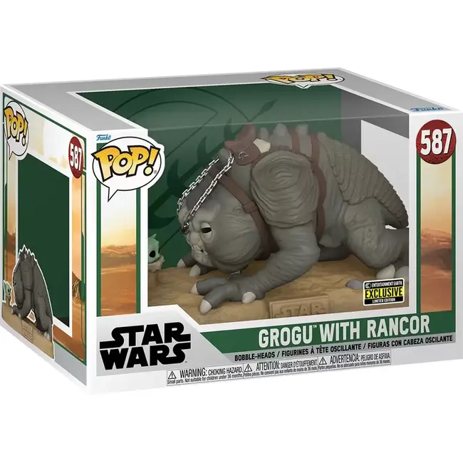 Star Wars: The Book of Boba Fett Super Sized Jumbo POP! Vinyl Figure Grogu with Rancor 25 cm