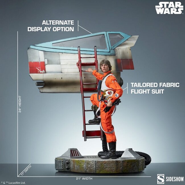 Star Wars Premium Format Statue Luke Skywalker & X-Wing: Red Five, Standing By 76 cm