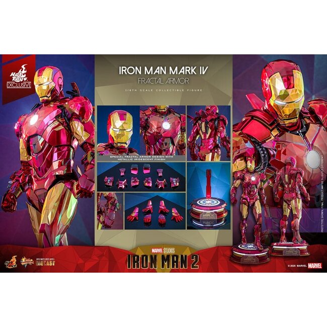 Iron Man Movie Masterpiece Diecast Action Figure 1/6 Iron Man Mark VI (Fractal Armor) Hot Toys Exclusive 33 cm