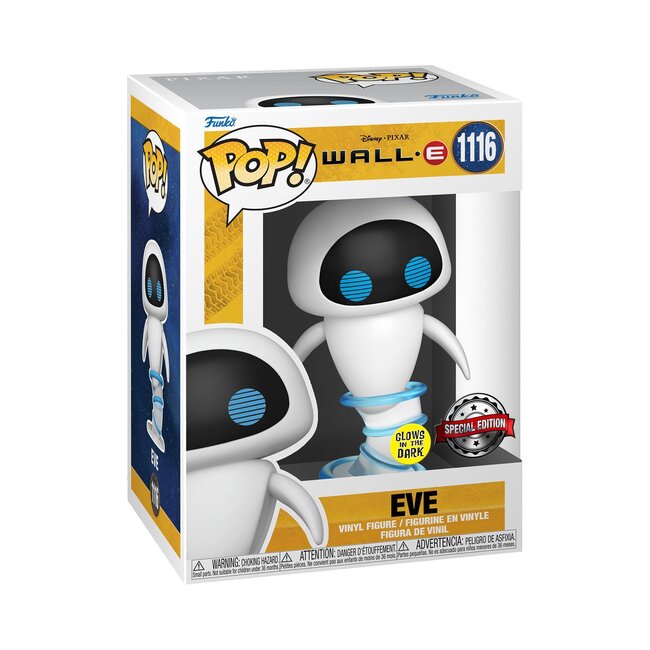 Wall-E POP! Disney Vinylfigur Eve Flying (Glow-in-the-Dark) 9 cm