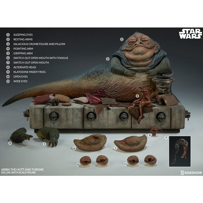 Star Wars Episode VI Actionfigur 1/6 Jabba the Hutt & Throne Deluxe 34 cm
