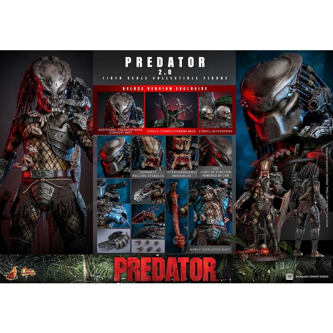 Predator Movie Masterpiece Action Figure 1/6 Predator (2.0) Deluxe Version 34 cm