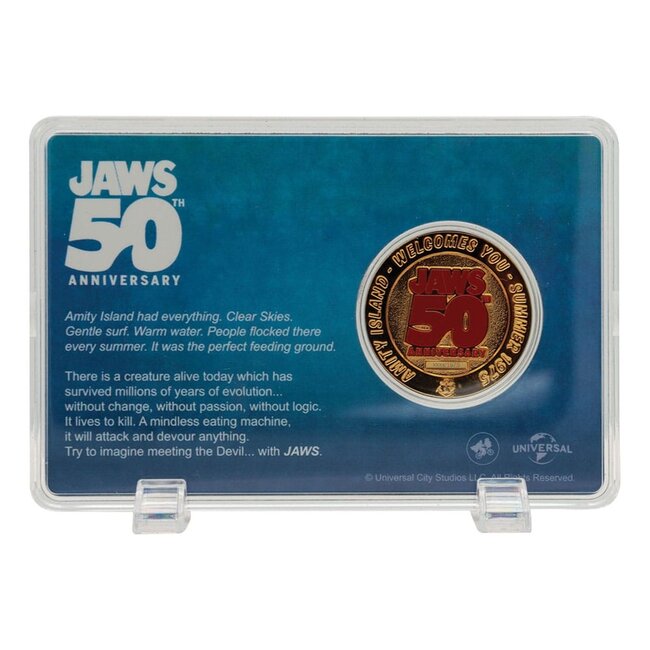 Jaws Collectable Coin 50th Anniversary 24k Gold Plated Limited Edition