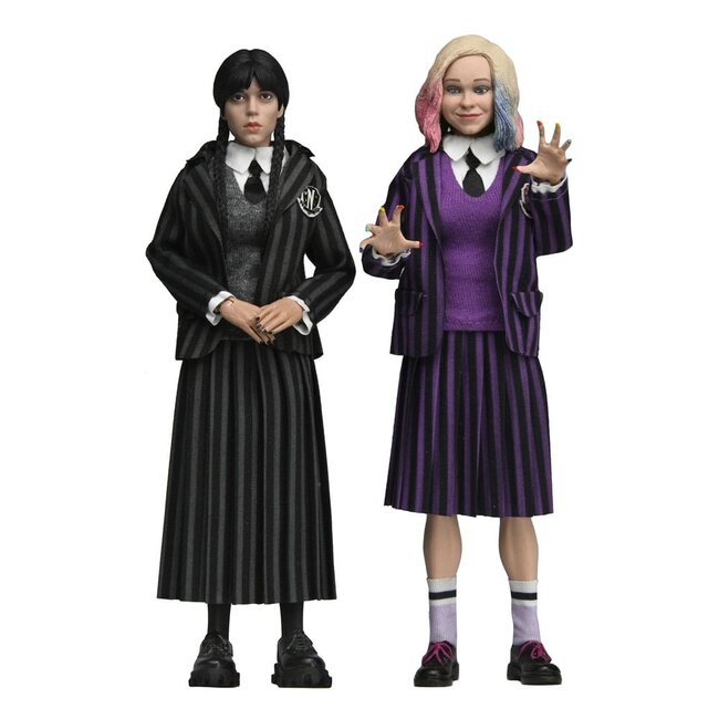 Wednesday Actionfiguren 2er-Pack Wednesday Addams (Nevermore Uniform) und Enid 20 cm