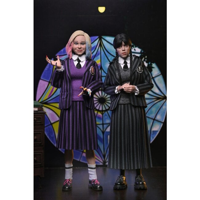 Wednesday Actionfiguren 2er-Pack Wednesday Addams (Nevermore Uniform) und Enid 20 cm