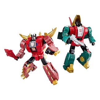 Hasbro Transformers Age of the Primes Leader Class Action Figure G2 Universe Dinobots Snarl & Slug 19 cm