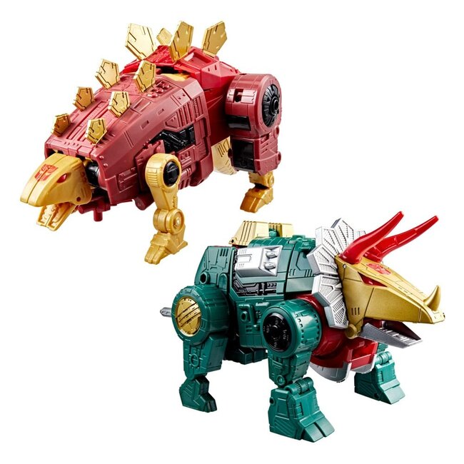 Transformers Age of the Primes Leader Class Actionfigur G2 Universe Dinobots Snarl & Slug 19 cm