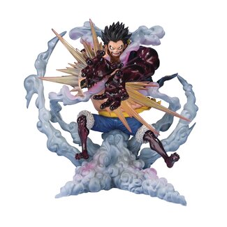 Bandai Tamashii Nations One Piece FiguartsZERO PVC Statue Monkey D. Luffy Gear 4 Leo Bazooka Reissue 18 cm