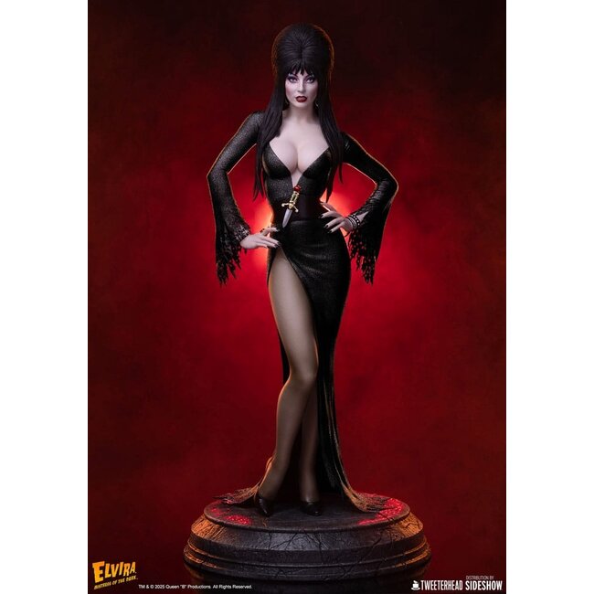 Elvira: Herrin der Dunkelheit Maquette 1/4 Elvira (Schwarzes Glitzerkleid) 48 cm