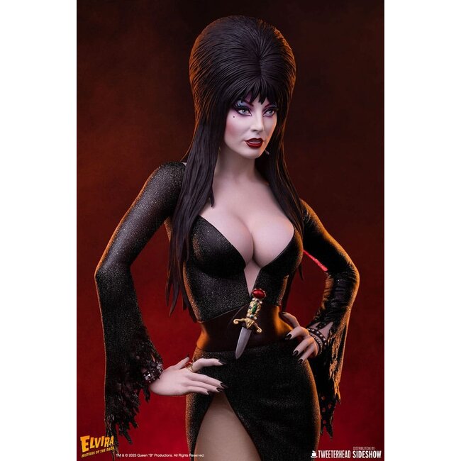 Elvira: Herrin der Dunkelheit Maquette 1/4 Elvira (Schwarzes Glitzerkleid) 48 cm