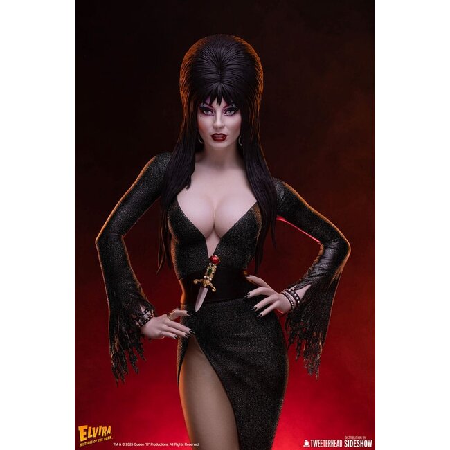 Elvira: Herrin der Dunkelheit Maquette 1/4 Elvira (Schwarzes Glitzerkleid) 48 cm