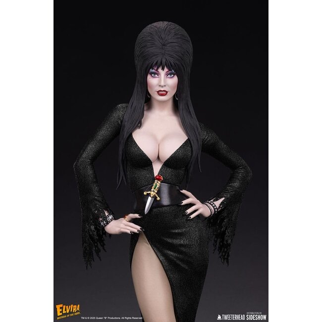 Elvira: Herrin der Dunkelheit Maquette 1/4 Elvira (Schwarzes Glitzerkleid) 48 cm
