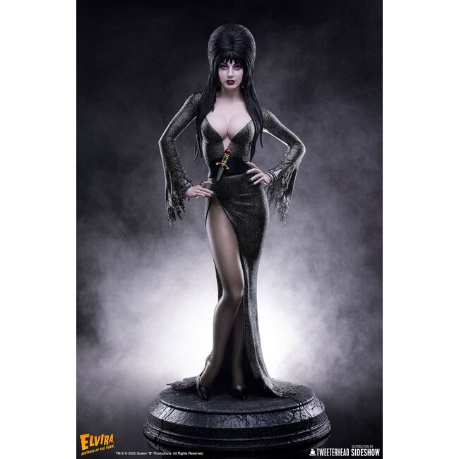 Elvira: Herrin der Dunkelheit Maquette 1/4 Elvira (Schwarzes Glitzerkleid) 48 cm