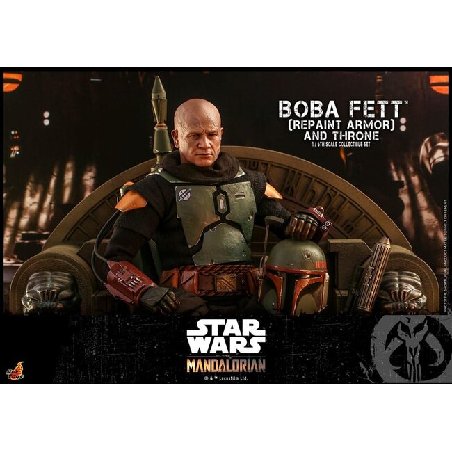 Star Wars: The Mandalorian Actionfigur 1/6 Boba Fett Repaint Rüstung und Thron Sonderedition 30 cm