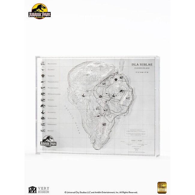 Jurassic Park Topografische Karte Isla Nublar