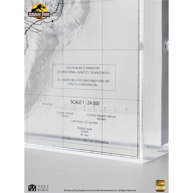 Jurassic Park Topographic Map Isla Nublar