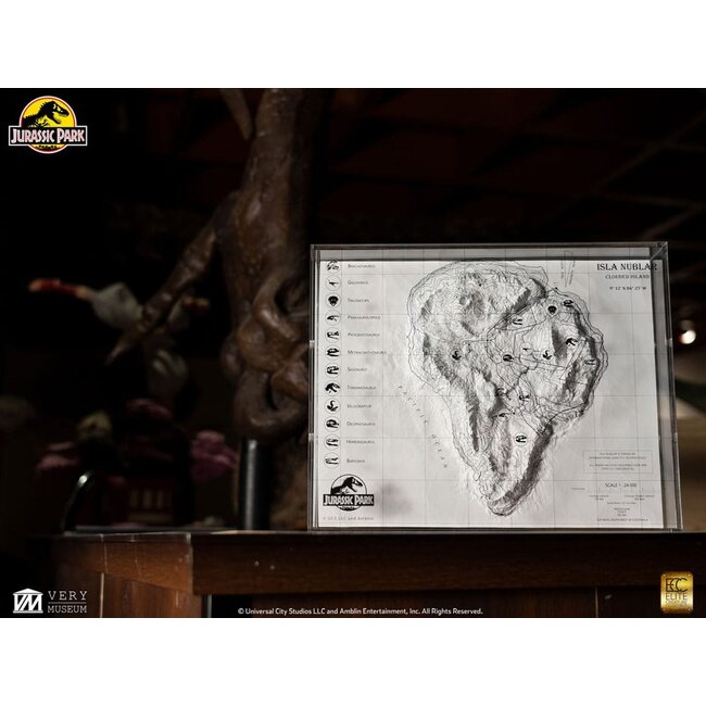Jurassic Park Topographic Map Isla Nublar