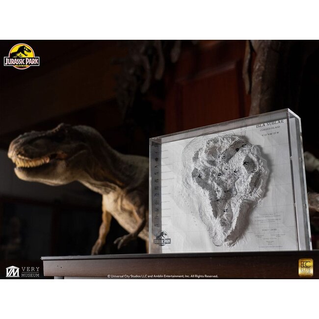 Jurassic Park Topographic Map Isla Nublar