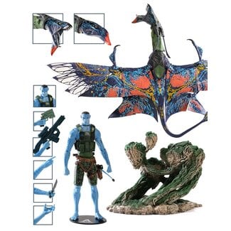 McFarlane Toys Avatar: Der Weg des Wassers Actionfigur, empfohlen von Quaritch & RDA Banshee (Gold Label)