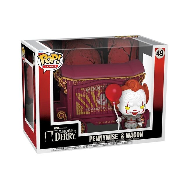 It-Welcome to Derry POP! Town Vinylfigur Pennywise & Wagon 9 cm