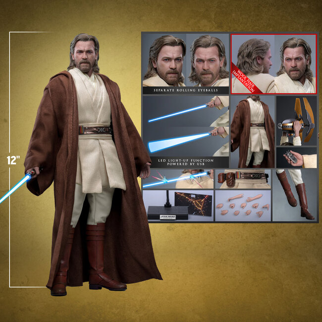 Star Wars: Episode II - Angriff der Klonkrieger Actionfigur 1/6 Obi-Wan Kenobi (Artisan Edition) Hot Toys Exclusive 31 cm
