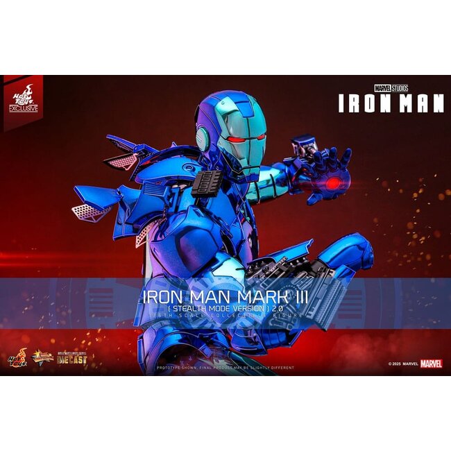 Iron Man Movie Masterpiece Diecast Actionfigur 1/6 Iron Man Mark III (Stealth Mode Ver.) 2.0 Hot Toys Exclusive 33 cm