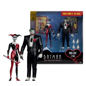 McFarlane Toys Batman: The Animated Series DC Direct Action Figures Harley Quinn & The Joker (Mad Love) (Gold Label) 18 cm