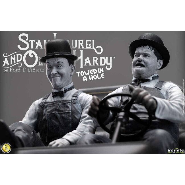 Laurel & Hardy auf Ford Model T im Maßstab 1:12