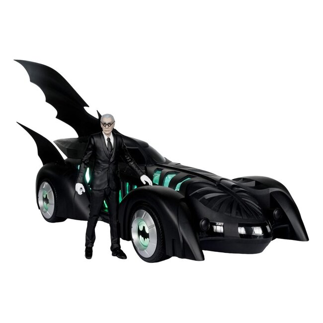 McFarlane Toys Batman Forever DC Multiverse Actionfigur mit Fahrzeug Alfred Pennyworth & Batmobil (Gold Label) 79 cm