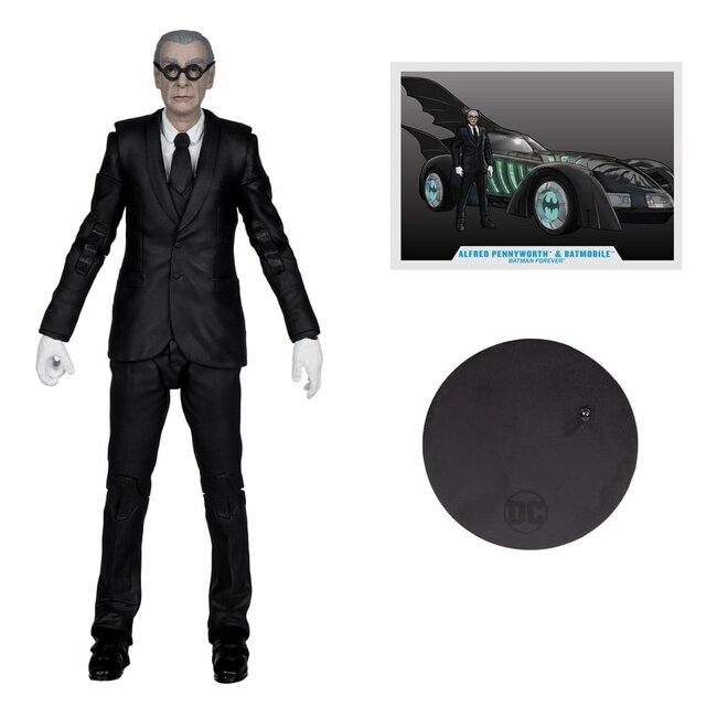 Batman Forever DC Multiverse Actionfigur mit Fahrzeug Alfred Pennyworth & Batmobil (Gold Label) 79 cm