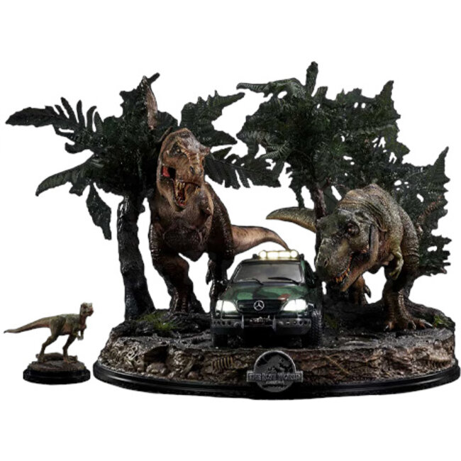 Jurassic World: Vergessene Welt Statue 1/15 T-Rex Cliff Attack Bonus Version 53 cm