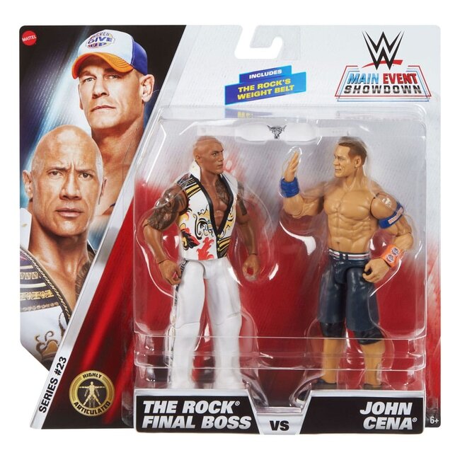 WWE Main Event Showdown Action Figures The Rock Final Boss vs John Cena 2-Pack 15 cm