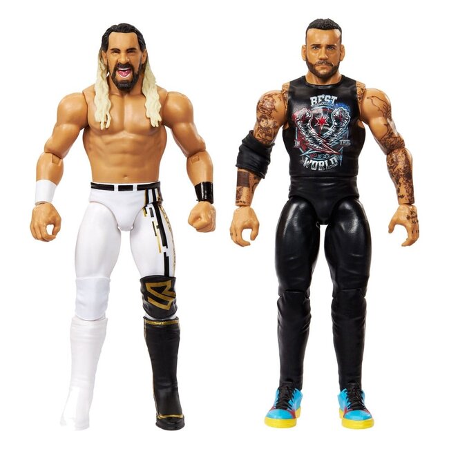 Mattel WWE Main Event Showdown Actionfiguren CM Punk vs Seth "Freakin" Rollins 2er-Pack 15 cm