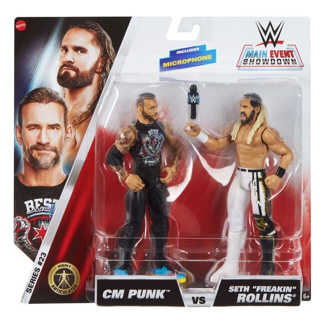 WWE Main Event Showdown Actionfiguren CM Punk vs Seth "Freakin" Rollins 2er-Pack 15 cm
