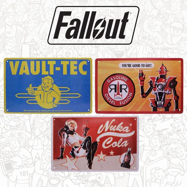 Fallout Blechschilder 3er-Pack Marken