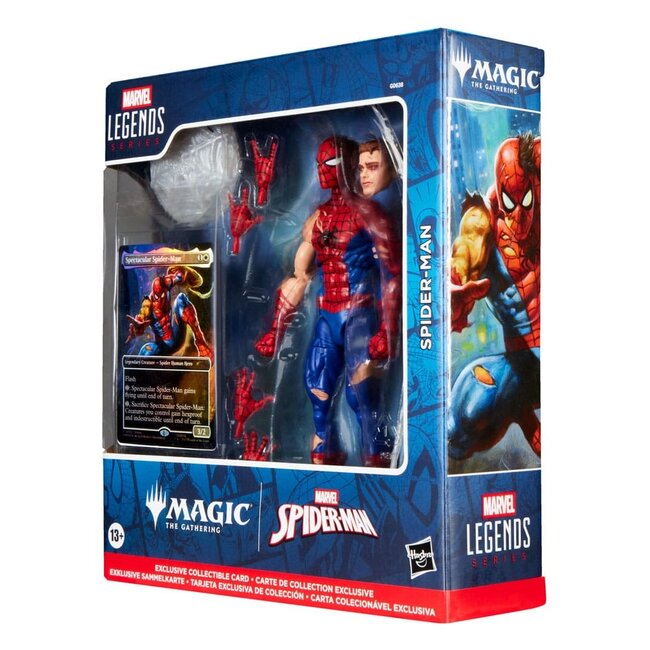 Marvel Legends Magic: The Gathering Actiefiguur Battle-Damaged Spider-Man (plus Exclusieve Foliekaart) 15 cm